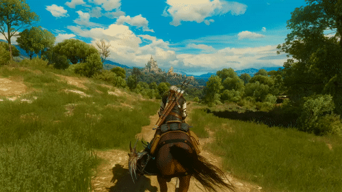 Going somewhere by horseback in The Witcher 3